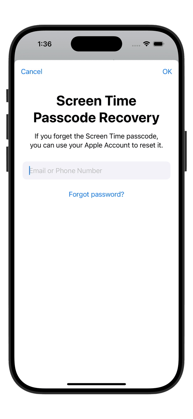 Shutout prevents using the Forgot Password feature